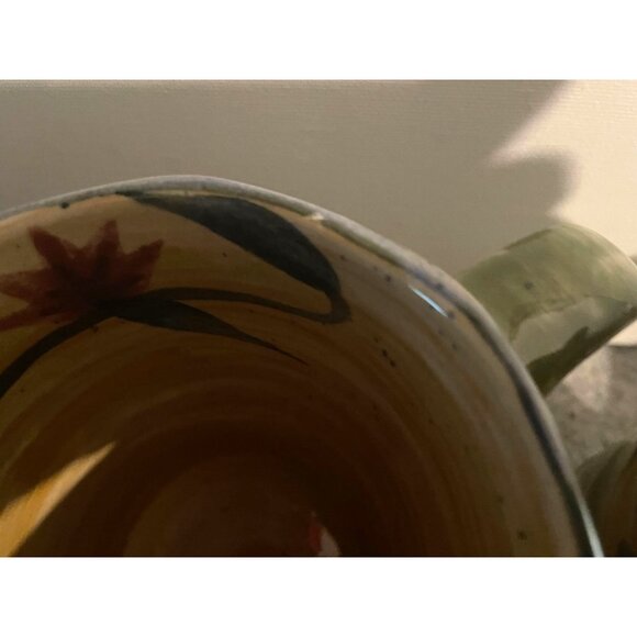 2 Pier 1 Import San Marino Earthenware Mugs, Elizabeth Design  # 1977 - Picture 6 of 6